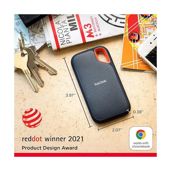 SanDisk 8TB Extreme Portable SSD - Up to 1050MB/s, USB-C, USB 3.2 Gen 2, IP65 Water and Dust Resistance, Updated Firmware - External Solid State Drive - SDSSDE61-8T00-G25