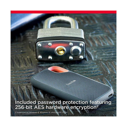 SanDisk 2TB Extreme Portable SSD - Up to 1050MB/s, USB-C, USB 3.2 Gen 2, IP65 Water and Dust Resistance, Updated Firmware - External Solid State Drive - SDSSDE61-2T00-G25