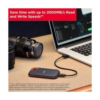 SanDisk 4TB Extreme PRO Portable SSD - Up to 2000MB/s - USB-C, USB 3.2 Gen 2x2, IP65 Water and Dust Resistance, Updated Firmware - External Solid State Drive - SDSSDE81-4T00-G25