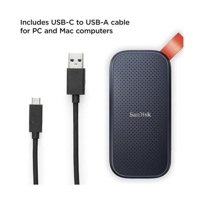 SanDisk 1TB Portable SSD - Up to 800MB/s, USB-C, USB 3.2 Gen 2, Updated Firmware - External Solid State Drive - SDSSDE30-1T00-G26