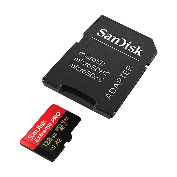 Sandisk Extreme Pro MicroSDXC 128GB + SD Adapter 190mb/s 90mb/s A2 C10 V30 U - SDSQXCD-128G-GN6MA