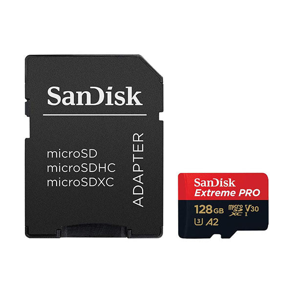 Sandisk Extreme Pro MicroSDXC 128GB + SD Adapter 190mb/s 90mb/s A2 C10 V30 U - SDSQXCD-128G-GN6MA